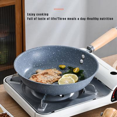 Patvarus akmeninis keptuvas 30/28/26 cm Wok nelipnus keptuvas keptuvė katilas indukcinė viryklė keptuvės blynas kiaušinis dujinė viryklė namų