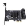 PCI E 1X to Serial ATA 3.0 Controller Expansion Card 6Gbps 6 Port Expansion Card with Low Profile Bracket