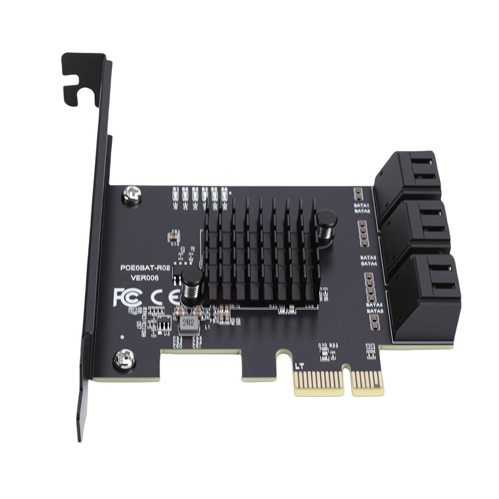 PCI E 1X to Serial ATA 3.0 Controller Expansion Card 6Gbps 6 Port Expansion Card with Low Profile Bracket