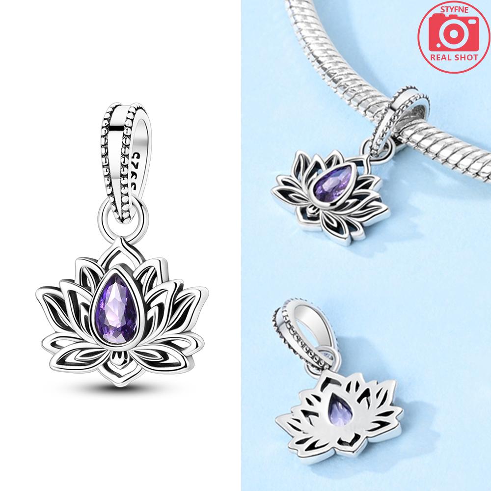 Charms Beads Pendant Lotus Tulip Rose Carnation Flower Series Original Copper Bead Fit Bracelets Women Jewelry Gift