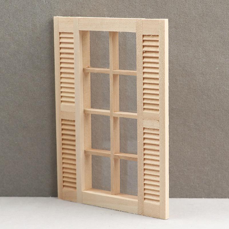 1:12 Doll House Dollhouse Mini Furniture Scene Accessories Pocket Window Model 8-grid Shutters