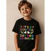 Tailles européennes T-shirt coloré Journée d'apprentissage pour garçons et filles | Design amusant à col rond avec impression vibrante