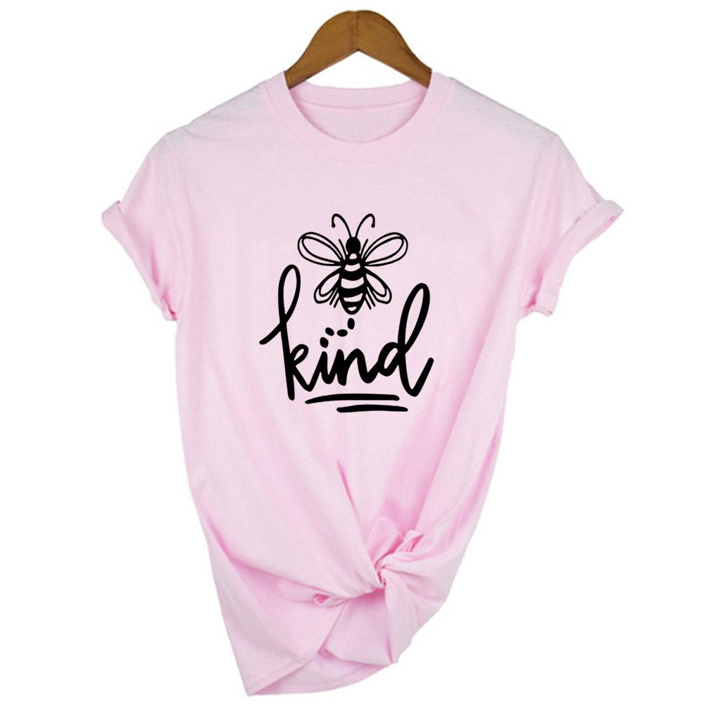 Bee Kind Print Graphic Tees Women Summer Short Sleeve Female T Shirt Mujer Camisetas Aesthetic Harajuku