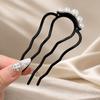 Fourchette à Cheveux en Alliage pour Femmes Épingle à Cheveux en Perle Coréenne en Forme de U Support pour Chignon Floral Bâtonnet à Cheveux Antidérapant pour Chignon Mariage Nouveaux Accessoires pour Cheveux