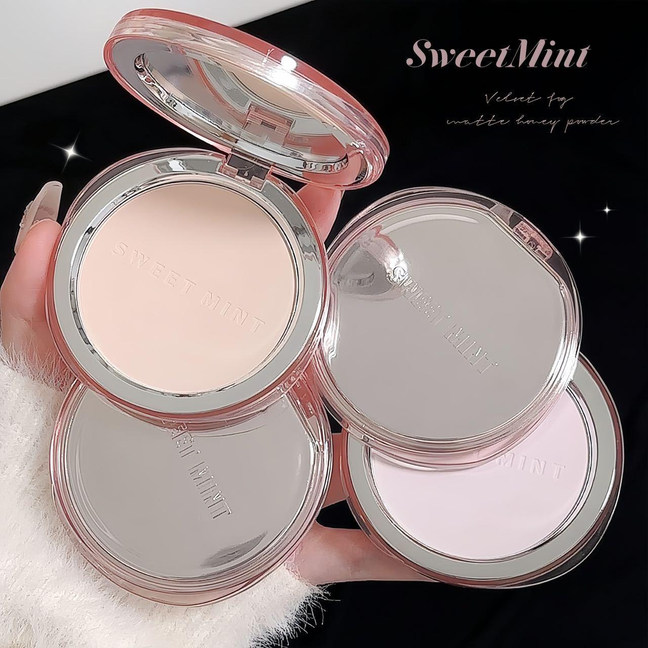 Сладкая мята, бархатистая, матовая, матирующая компактная пудра: Стойкий контур, сужение пор, естественный финиш 01#Shimmering Purple
