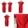 Breathable Polyester Blend Vneck Short Sleeve Dress For Office Wear