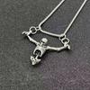 Gothic Men Necklace Zinc Zinc Alloy Clavicle Chain Simple Skull Head Pendent  Halloween
