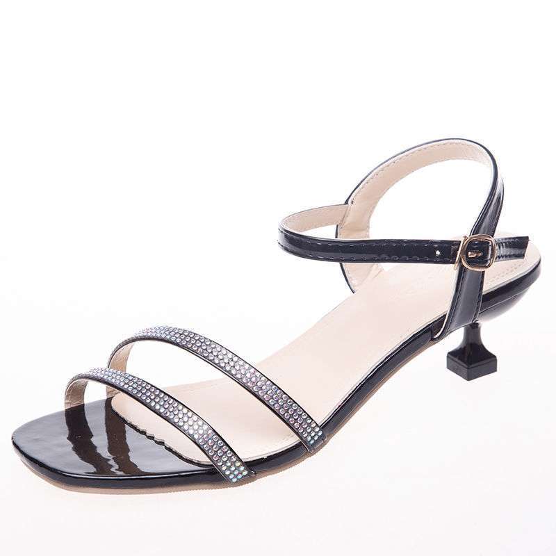3Cm women's sandals women's 2025 summer new versatile mid-heel fashion ins trendy high heels women's stiletto