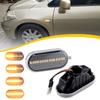 2 Stück LED Seitenmarkierungsleuchte für Auto für Nissan Livina NP300 Navara D40 Qashqai J10 JJ10 Xterra Kotflügel Dynamische Laufende Blinkleuchte