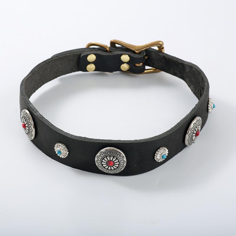 Rindsleder Hundehalsband Mittelgroßer und Großer Hund Nackenschutz Pferd Hund Rottweiler Halsband Rindsleder Zubehör Halsband M