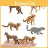 Realistic Leopard Statue Plastic Toy For Desktop Decor 5-12.5cm Length 4-9.5cm Height