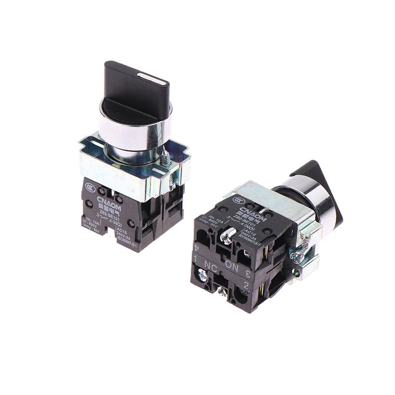 1 Piece 22mm 2NO/1NO1NC 2/3 Position XB2-BD25 BD35 BD45 BD53 Self Locking / Self Resetting Selector Knob Switch