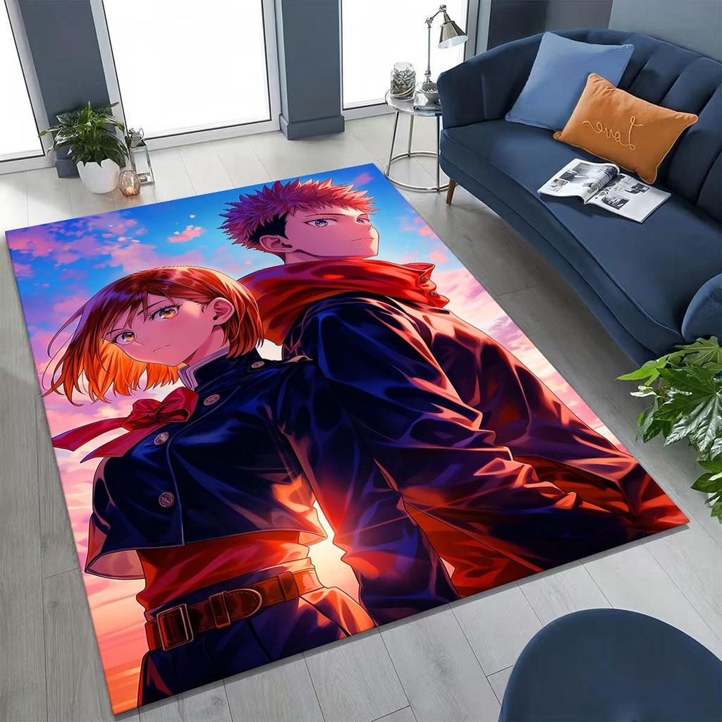 Anime Jujutsu Kaisen Yuji Satoru Kreslený koberec do ložnice, obývacího pokoje, k pohovce, domácí rohožka, dekorace, velká dětská hrací protiskluzová podložka na podlahu