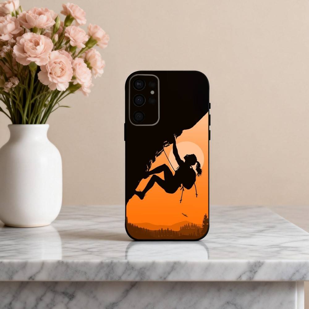 R-Rock C-Climbing Wall Art Phone Case For Samsung S25,S24,S21,S22,S23,S30,Ultra,S20,Plus,Others Soft Black Case