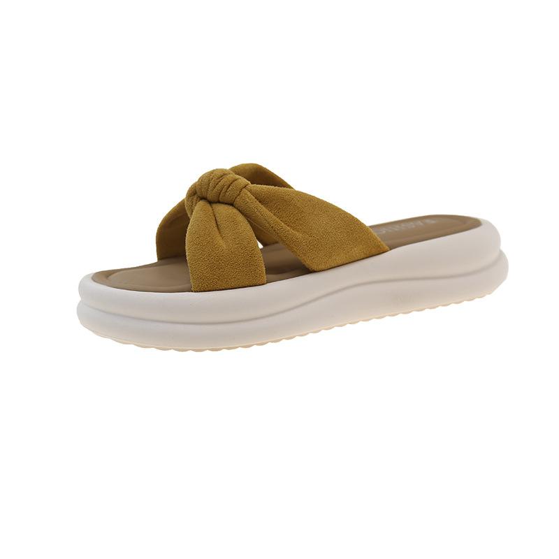 Cool Slippers Female Summer Wear 2025 New Fairy Style with Skirt Platform Beach Sandals Fashion Satin One-word Drag