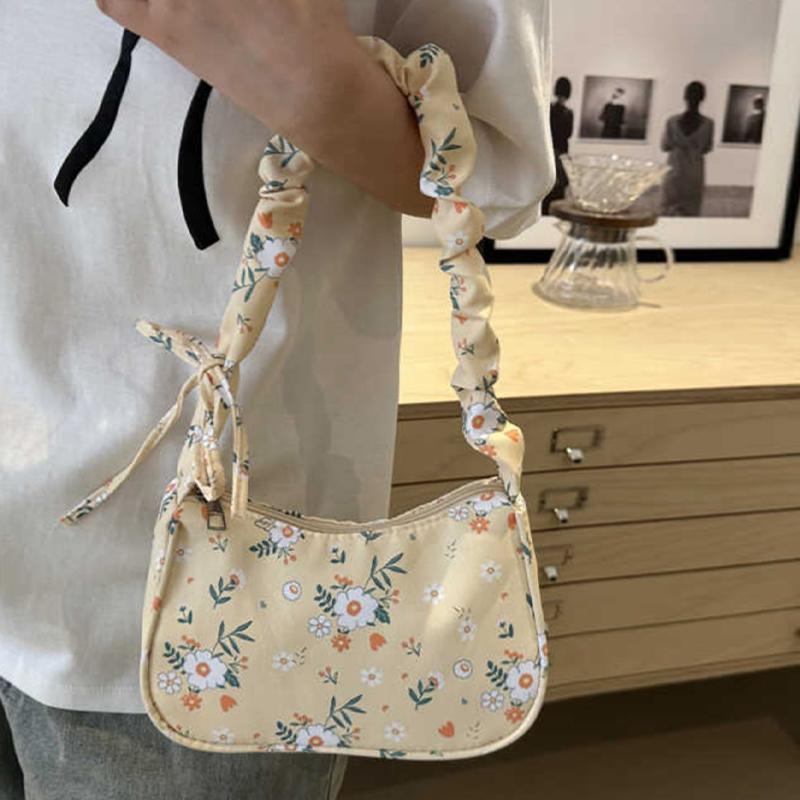 Fashionable Floral Minimalist Underarm Bag Shoulder Bag Japanese Handbag