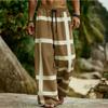 Men's 3D Geometric Pattern Printed Baggy Casual Trousers,  Elastic Drawstring Waist with Pockets, for Spring Summer Home Outdoor Vacation