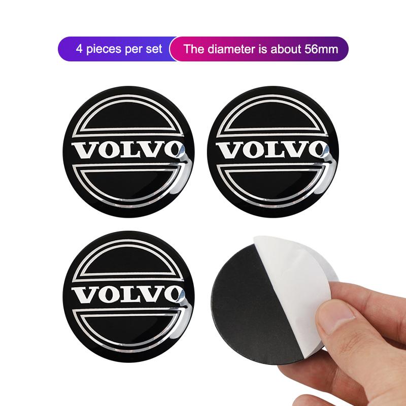 56mm Aluminium Auto Wiel Naafkap Stickers Styling Voor Volvo XC90 V90 V60 XC60 V40 EC40 EX40 S80 S60 S90 C40 XC40 V70 XC70