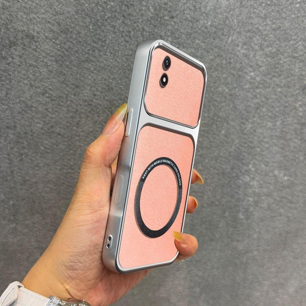 Upgraded Big Lens Protection Case for Vivo Y02,Y02t Luxury Leather Casing with Magnetic Ring
