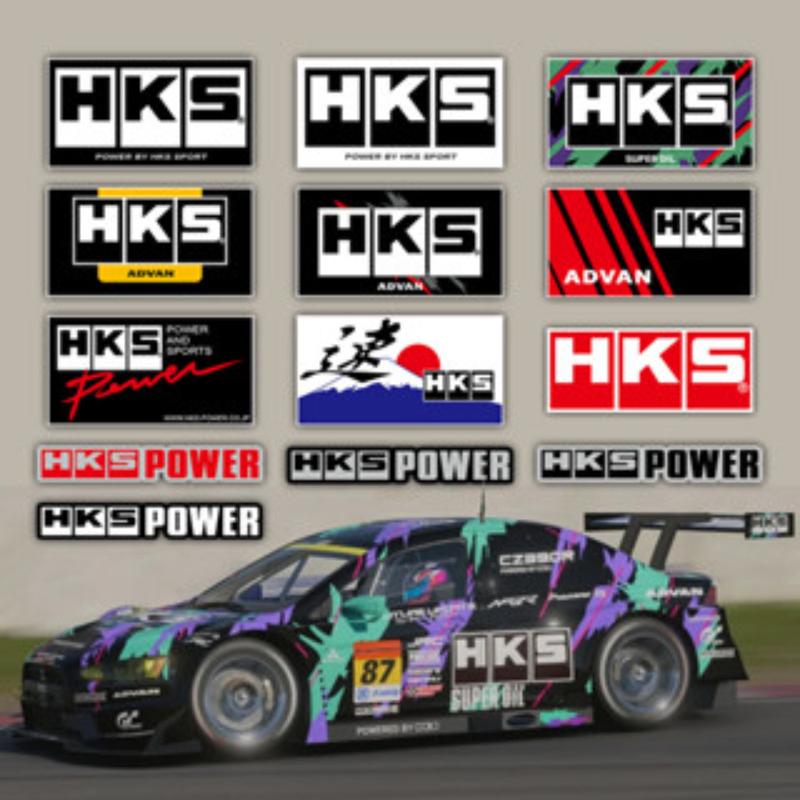 For HKS Sticker JDM Racing Decals Motorcycle Scooter Auto Window Bumper Car Decoration ADVAN Modified Accessories