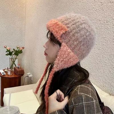 Winter Hat for Women Cute Little Lei Feng Hat with Face  Ear Protection Woolen Hat Warm Knitted Hat Korean Version  Versatile Cold Hat  Trendy