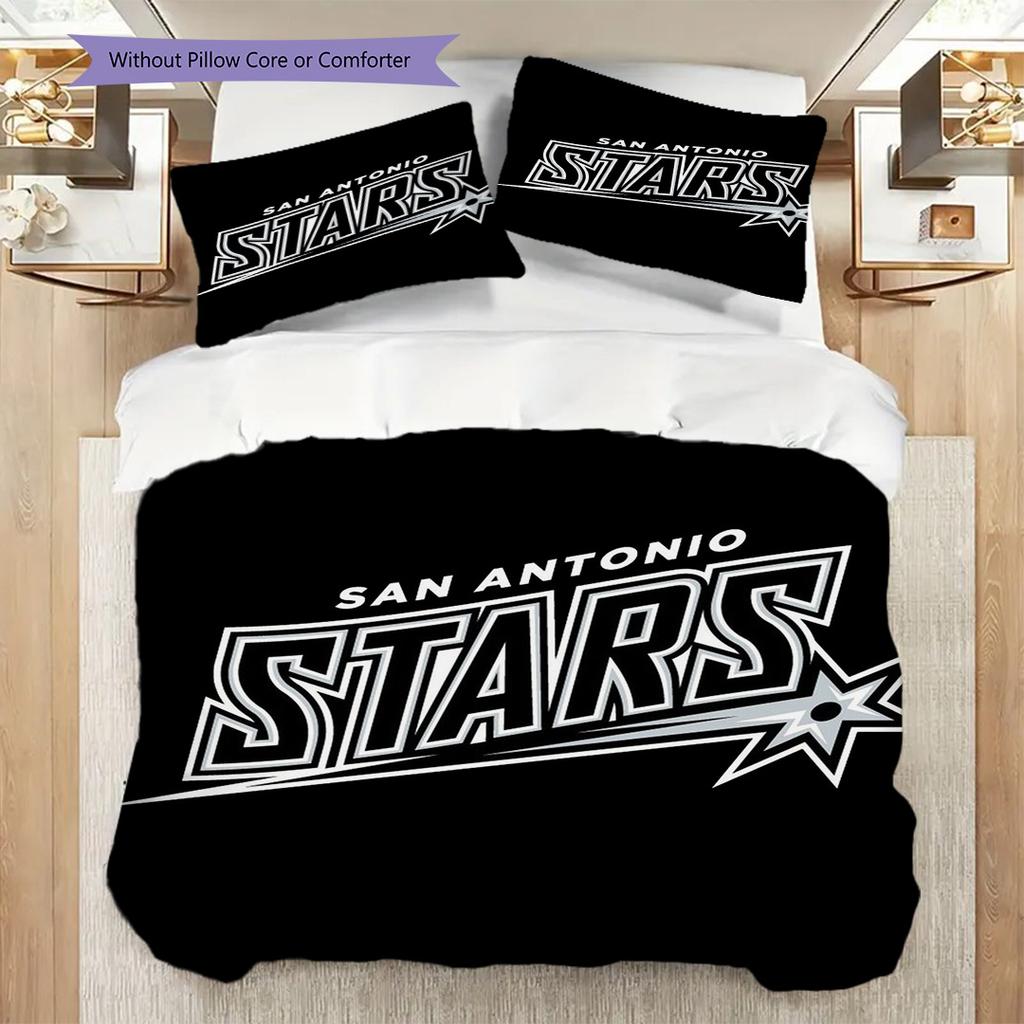 San Antonio Spurs Vivace Spirito di Squadra Set da Tre Pezzi(1 * copripiumino + 2 * federa, senza nucleo)Set biancheria da letto Morbido e confortevole