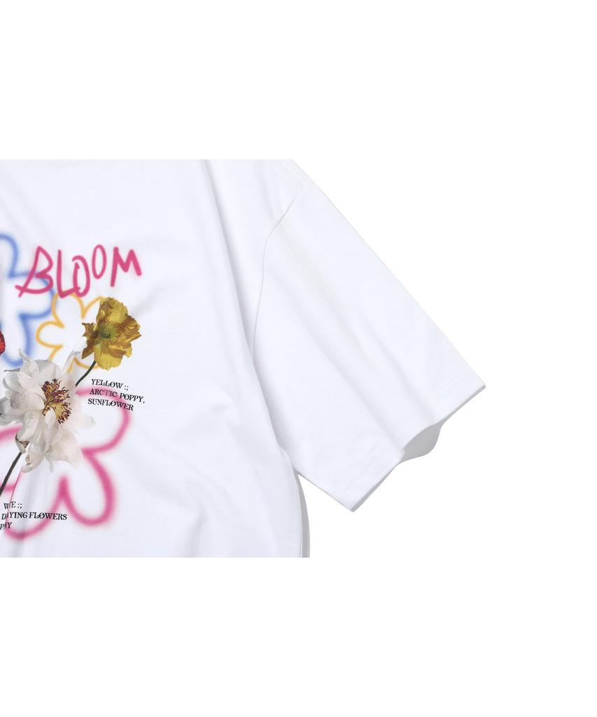CPGN STUDIO [20 Count] Dtp Peony Bloom Short Sleeve T-Shirt White