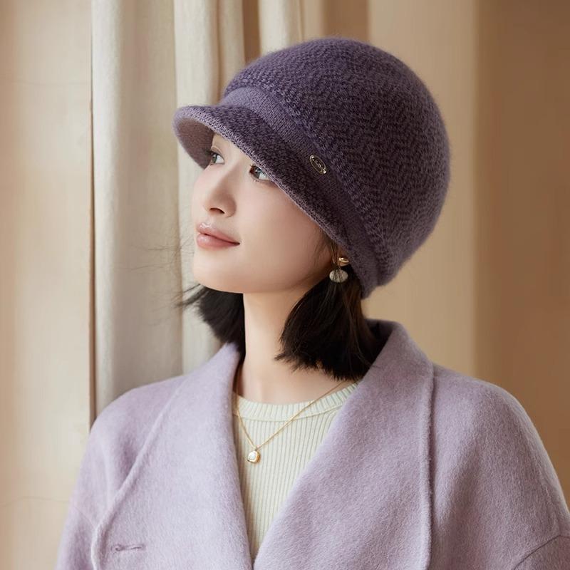 Winter Mother Wool Hat Women's Fleece Thickened Duck Tongue Warm Hat In The Elderly Cold-proof Knitted Hat