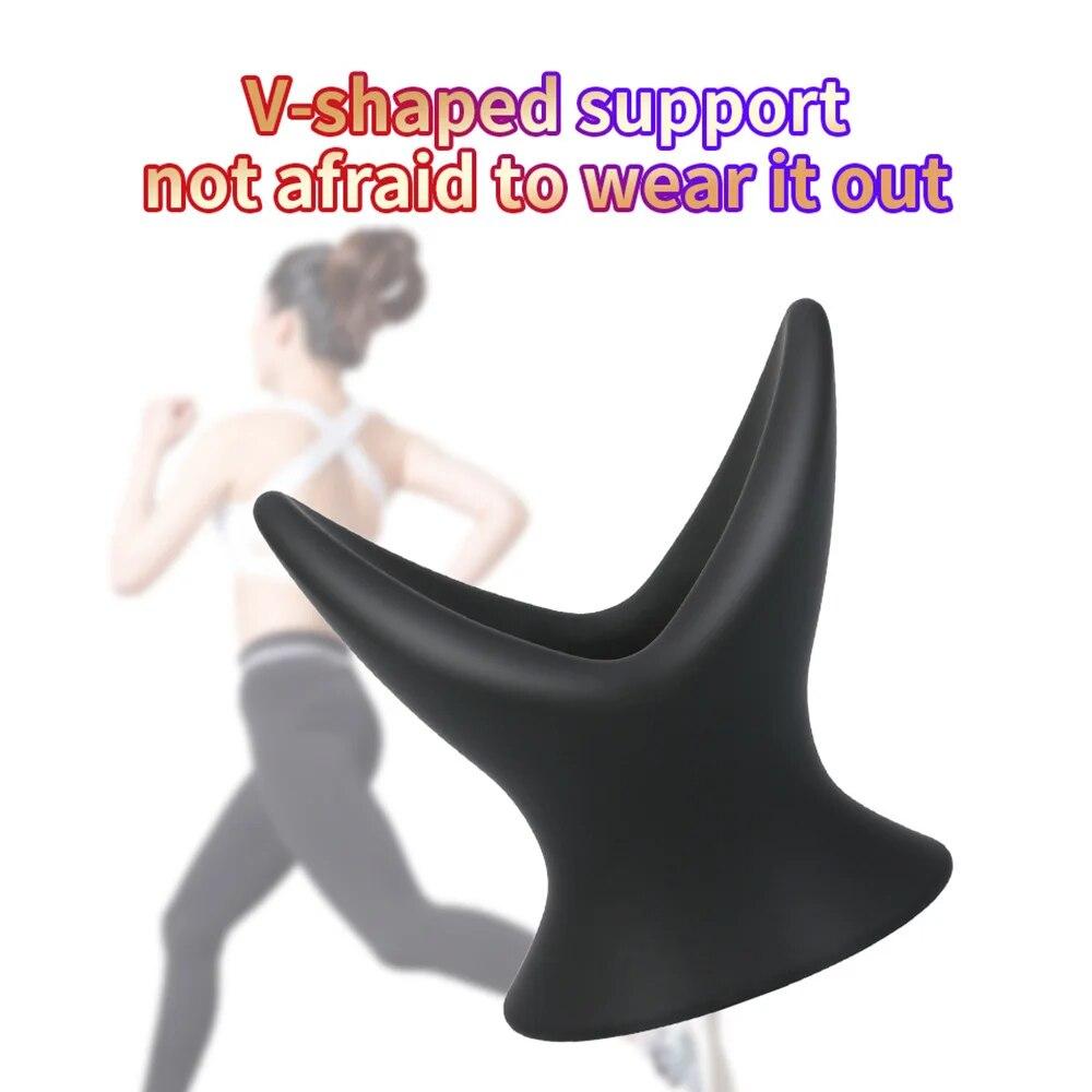 Soft Hollow Silicone V-Shaped Anal Plug To Expand Anal Endoscope Couple Training Anal Hollow Anal Plug Black Sex Toys