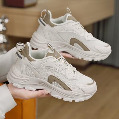 Women's Winter Student Lightweight Soft Sole Fashion Versatile Shock Absorbing Sports Running Shoes Pedicure Daddy Shoes