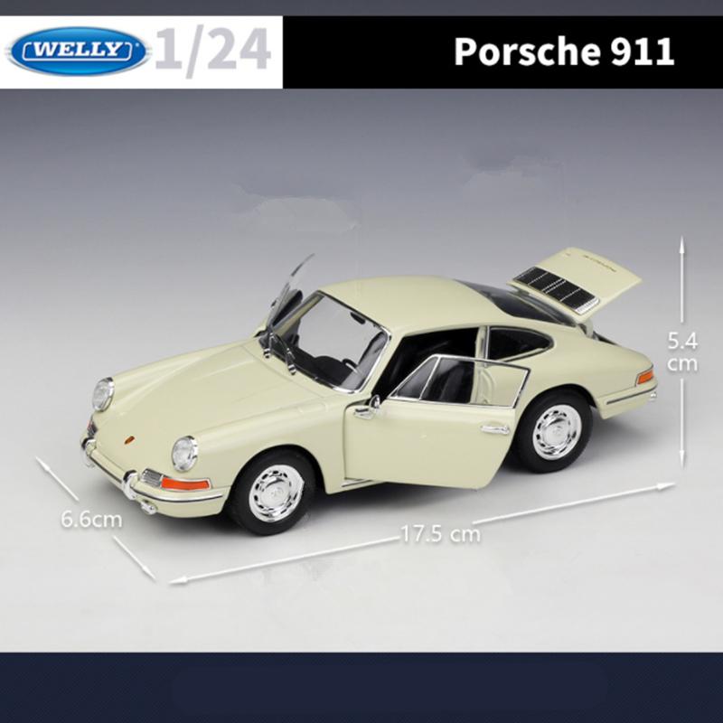 WELLY 1/24 1964 Porsche 911 Alloy Classic Sports Car Model Diecasts Metal Vehicles Car Model Simulation Collection Kids Toy Gift
