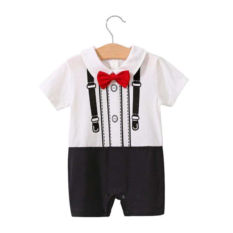Heren Korte Mouw Zomer Romper voor Pasgeboren en Baby Jongens (0-1 Jaar) - Babykleding