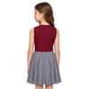 Sleeveless Ruffled Dress with Lapel Collar and Buttons Patch Decor Necktie for Girls Halloween Cosplay Themed Party Costume