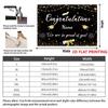 Elegant Graduation Backdrop, Sleek Black and Gold Design with Customizable Name, Graduation Icons and Twinkling Lights, Festive Party Wall Decor