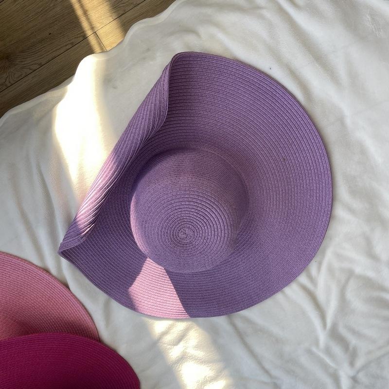 Oversized Brim Straw Hat Women's Summer Seaside Sunshade Sun Protection Hat Outdoor Travel Vacation Beach Hat Summer Hat Women's