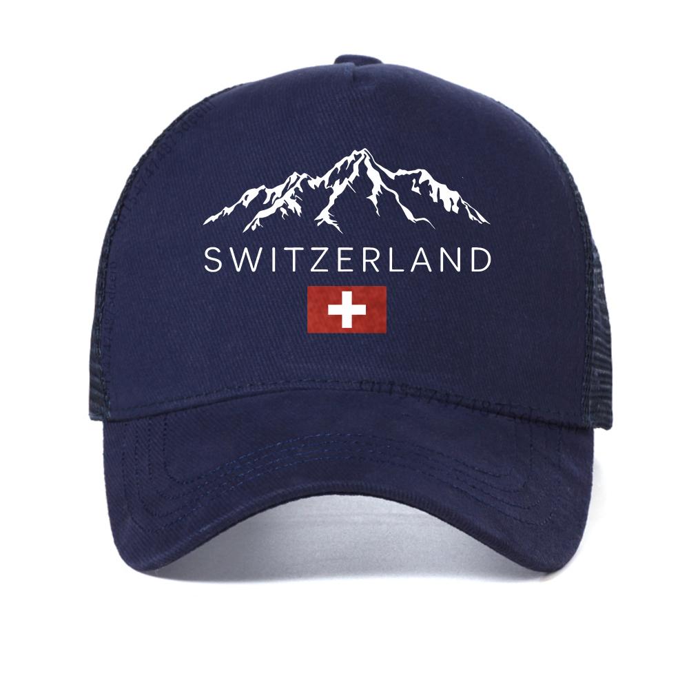 Swiss mountain pattern printed Breathable baseball cap Unisex's summer fashionable casual sports caps Summer Women Snapback Hat