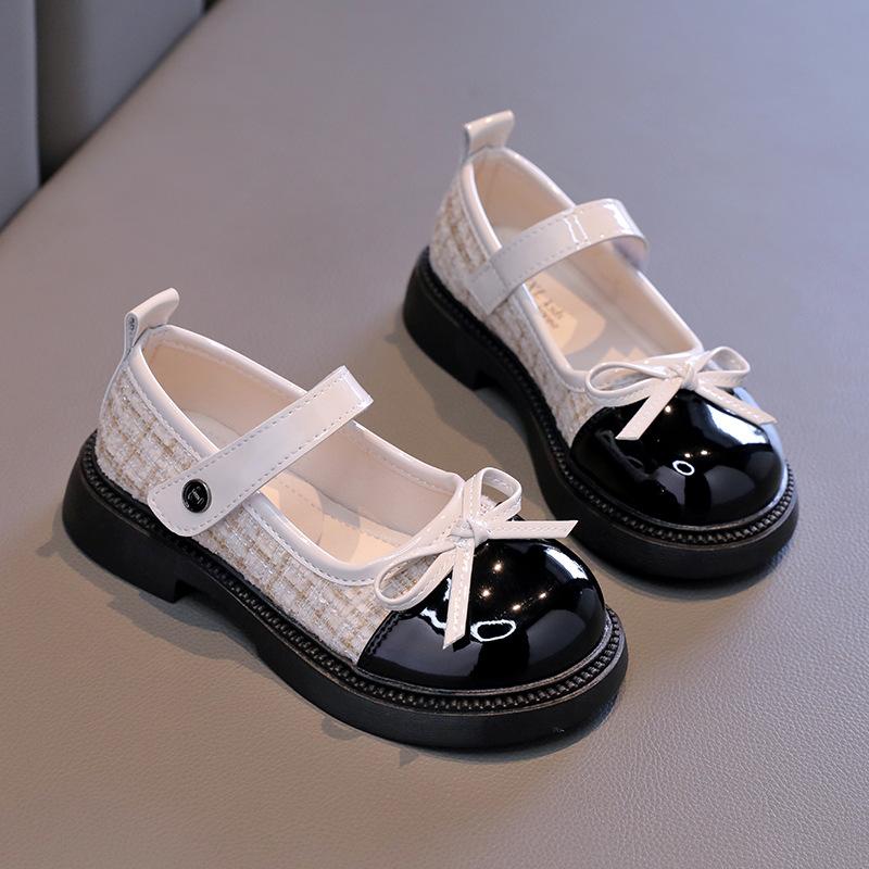 Frühling Herbst Kinder Lederschuhe mit Schleife Vielseitige Mädchen Mode Mary Jane Schuhe Causal Patchwork Kinder Prinzessinnenschuhe