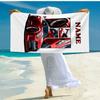 Custom Name Ultra-Soft Beach Towel with Racing Theme,Ideal for Pool - Camping, Diving - Perfect Travel Essential, Vibrant Beach Towel.