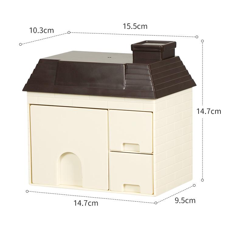 Transparent Desktop Storage Box Creative Small House Pen Holder Student Kawaii Stationery Cosmetic Organizer Rack Drawer Cute