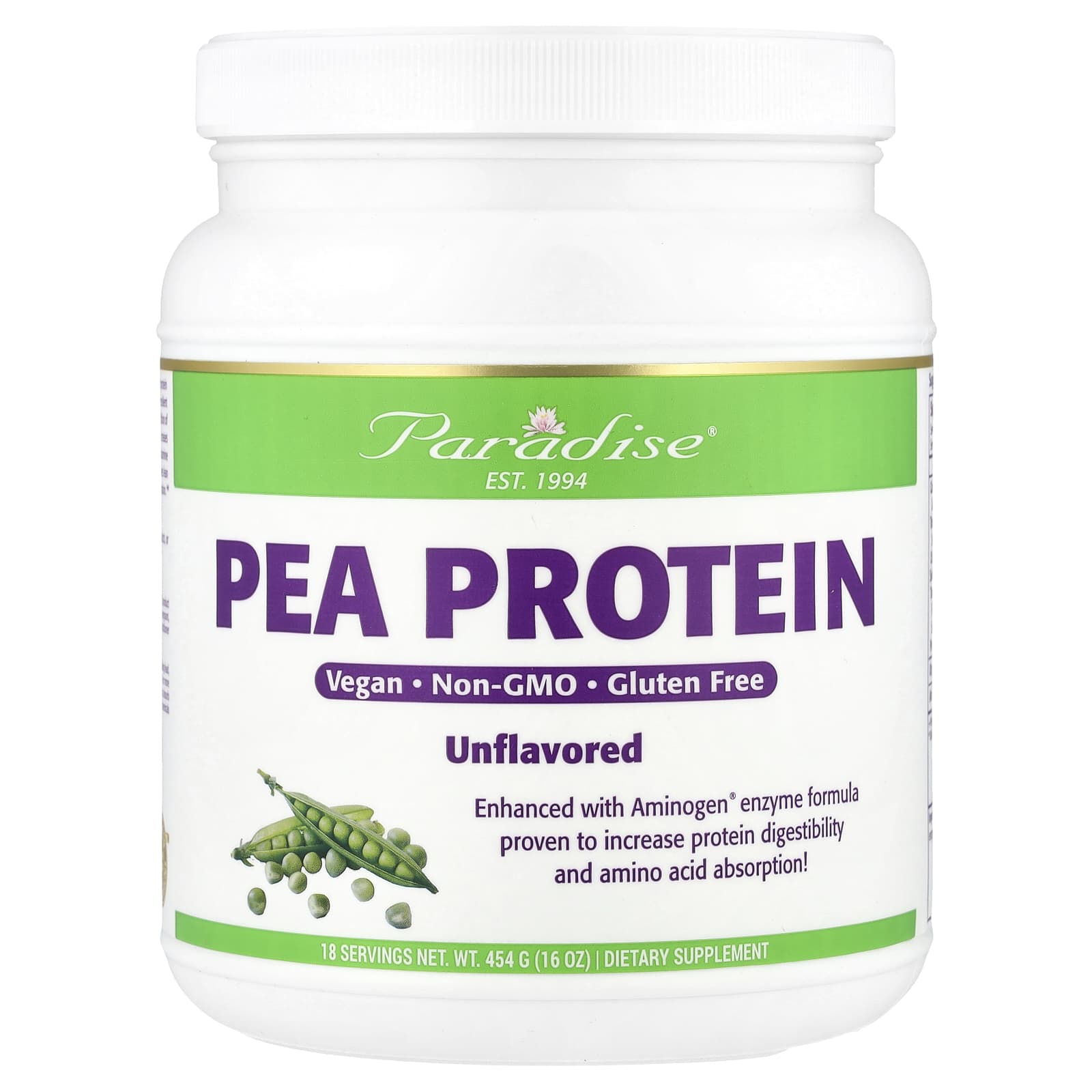 

Pea Protein, Unflavored, 454G (16Oz)