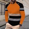 Men's 3D Printed Casual Spring and Autumn Casual Sports Round Neck Long-sleeved T-shirt