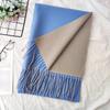 Thickened Solid Color Double sided Imitation Cashmere Scarf Autumn and Winter Atmosphere Women's High End Versatile Men's Scarf Warm Shawl