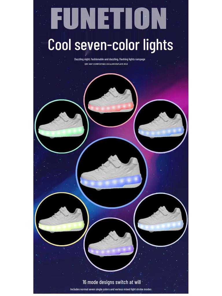 Işıklı Çocuk Parlayan Çift Tekerlekli Paten Ayakkabıları - Erkek ve Kız Çocukları İçin Inline Paten