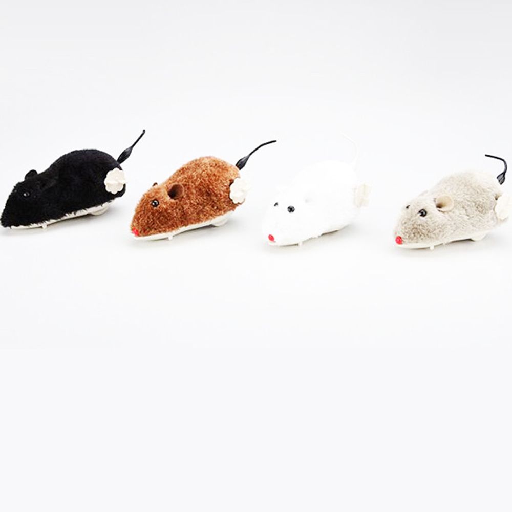 Rat Mechanical Motion Power Wind Up Toys Cat Dog Playing Toy Clockwork Toy Plush Mouse Toy