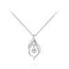 Trendy Women's 925 Sterling Silver Water Drop Necklace Waterproof Bling Zirconia Pendant Bride Wedding Jewelry