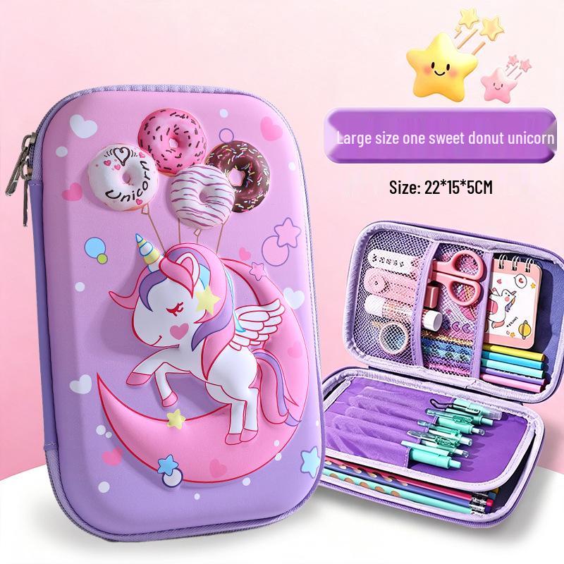3D Stereo Unicorn Pencil Case - Multi-functional, Large Capacity Stationery Box for Primary School Students