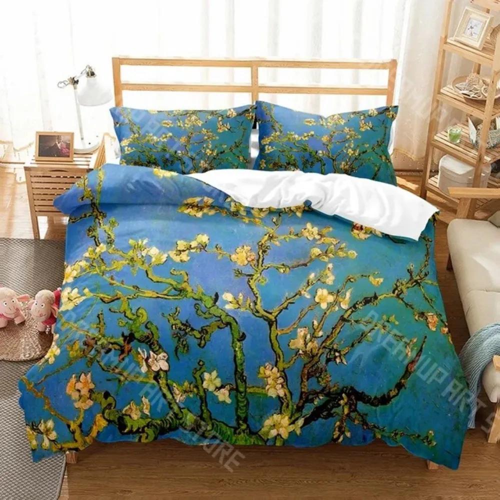 3D Print Art Painting Van Gogh Oil Painting Duvet Cover Set Pattern Polyester Comforter Cover King Queen Size for Men Women