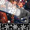 Christmas Snowflake Projecton Light Dynamic White Snow Projecton Atmosphere Lamp for Home Party New Year DIY Festival Decoration