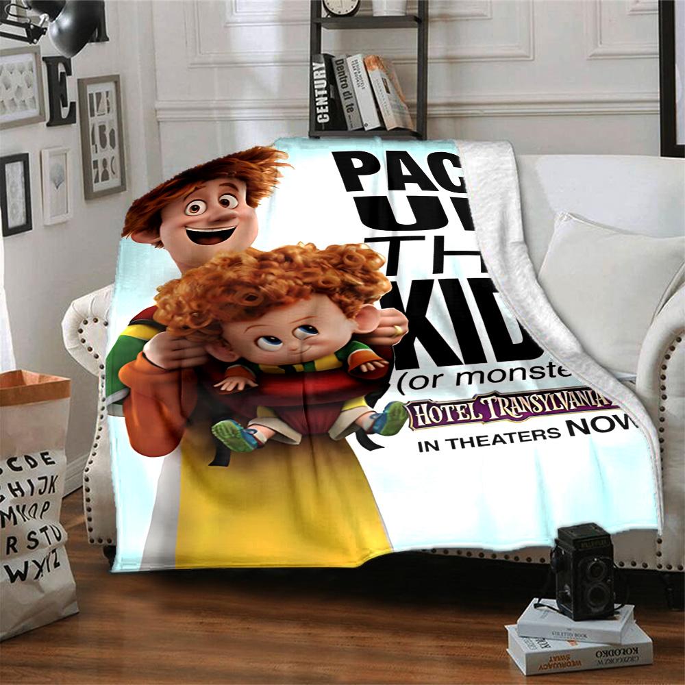 1 Stück Vampirfamilie Abenteuer Flanelldecke für Super Weichen Niedlichen Komfort für Reisebettwäsche Couch Sofa Decke Y73032