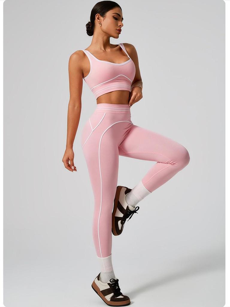 WF1326 Ärmelloses Sporttop & High Waist Bauchkontrolle Yoga-Set